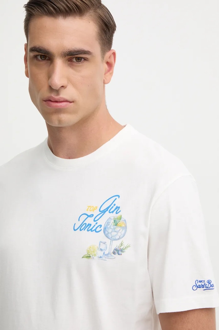 T-shirt bawełniany MC2 Saint Barth ARN0001 biały
