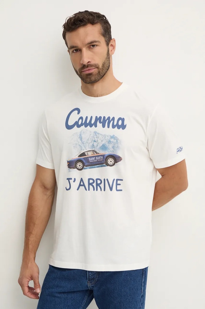 MC2 Saint Barth T-shirt bawełniany beżowy ARN0001