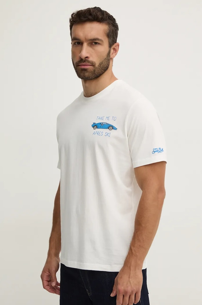 MC2 Saint Barth T-shirt bawełniany beżowy ARN0001