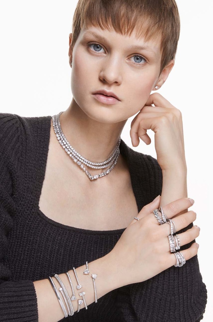 Prstýnek Swarovski Vittore 5366579 šedá