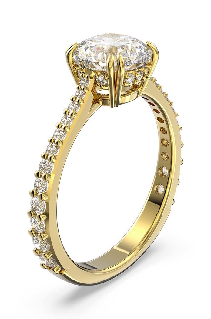 Swarovski Pierścionek Constella 5642621 złoty AW22