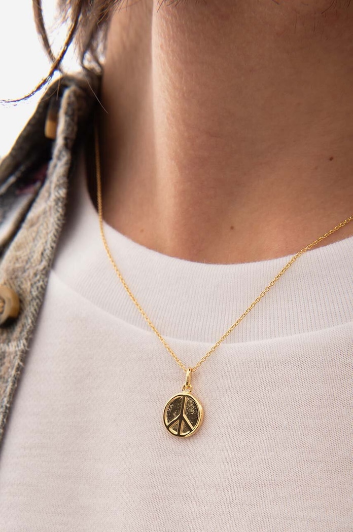 Needles gold-plated silver necklace Pendant LQ010.PEACE golden