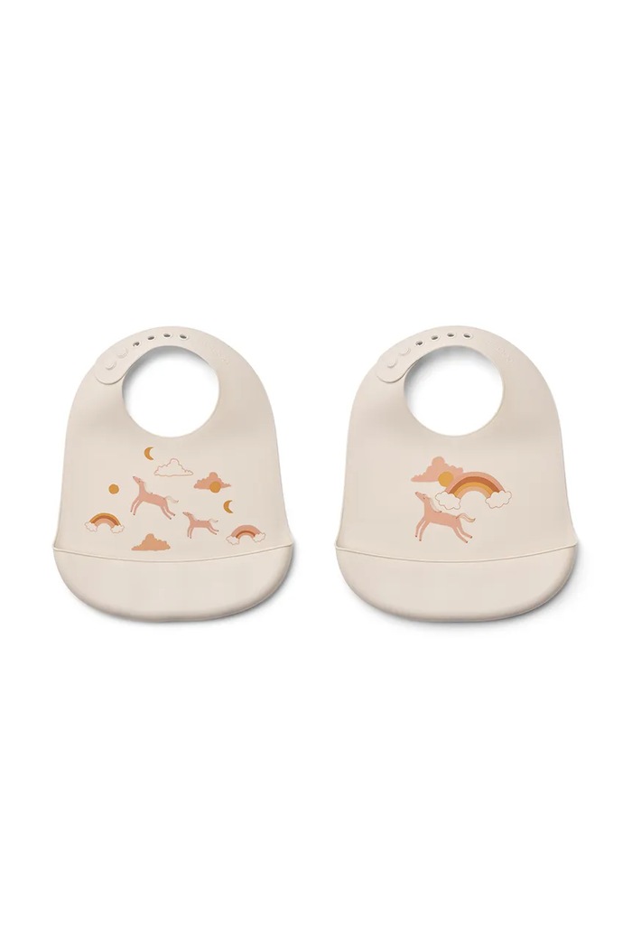 Liewood śliniak niemowlęcy Tilda 2-pack pomarańczowy LW15128