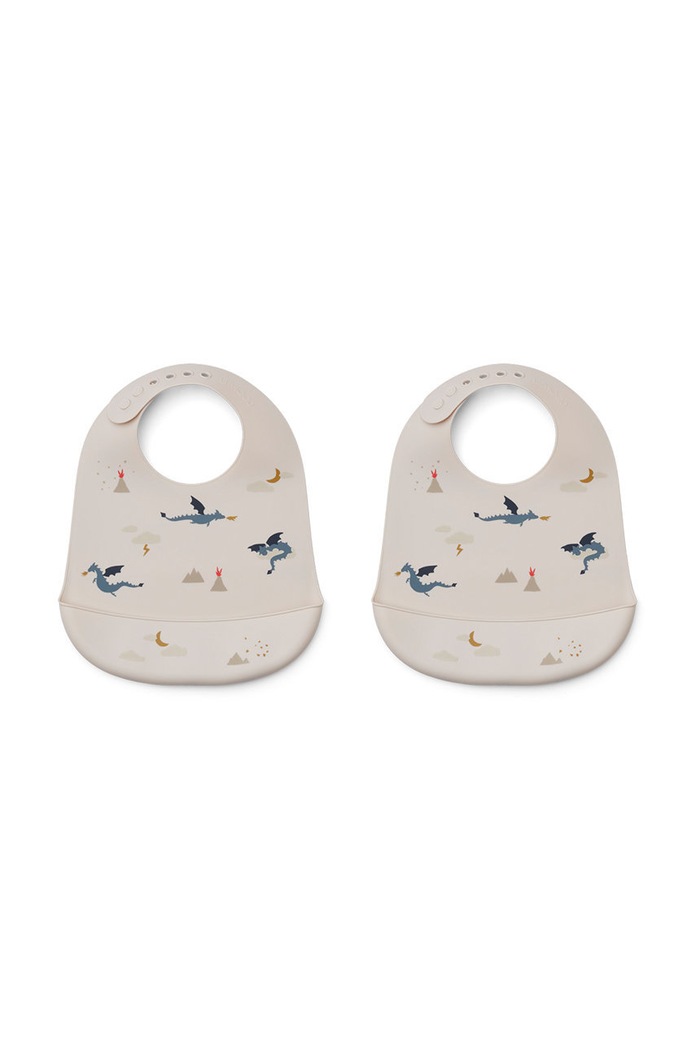 Liewood śliniak niemowlęcy Tilda 2-pack LW15128 beżowy AA00