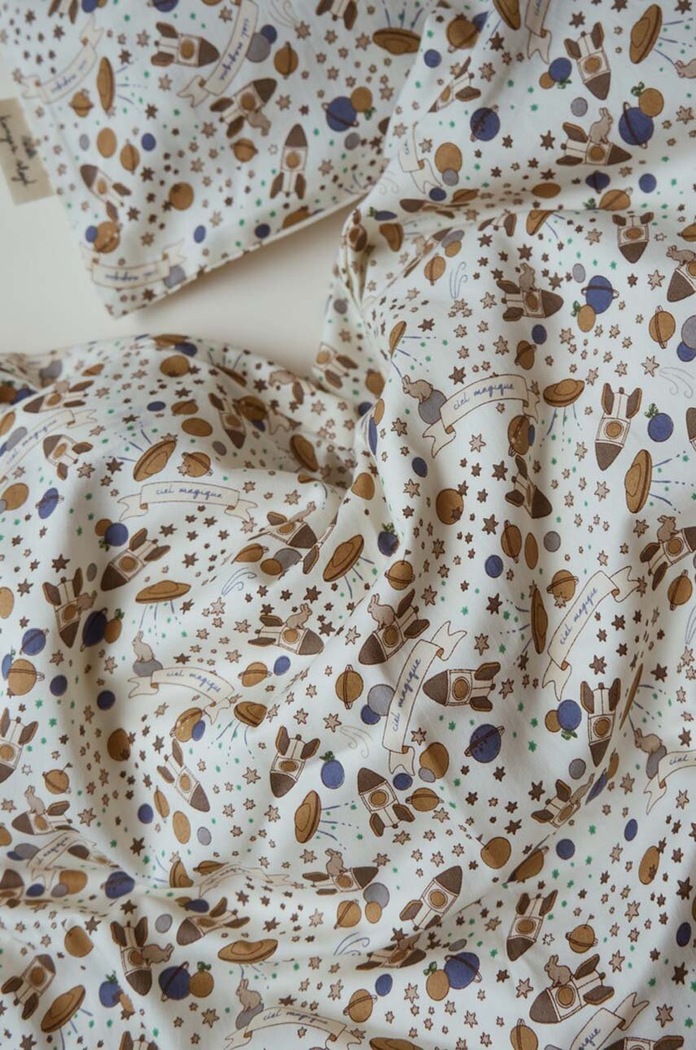 Băieți Konges Sløjd lenjerie de pat din bumbac pentru copii BABY BEDDING GOTS 70X100 KS3928 albastru