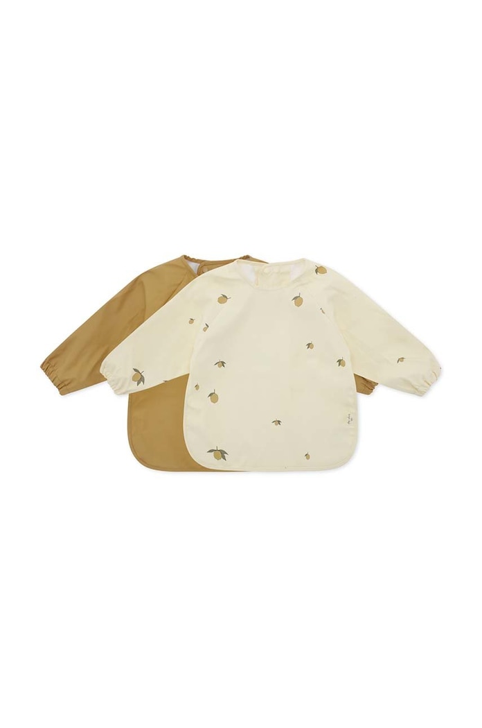 Konges Sløjd salopete pentru bebeluși 2-pack 2 PACK DINNER BIB WITH SLEEVES KS2474 bej
