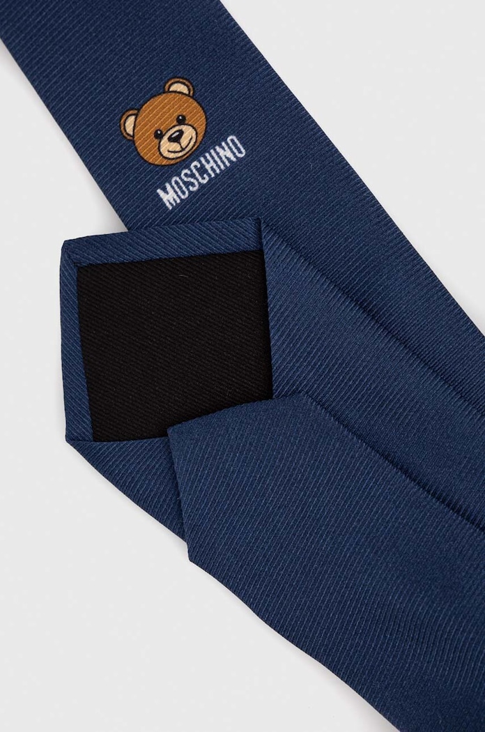 Moschino Cravata de matase M5347.55060 bleumarin SS26