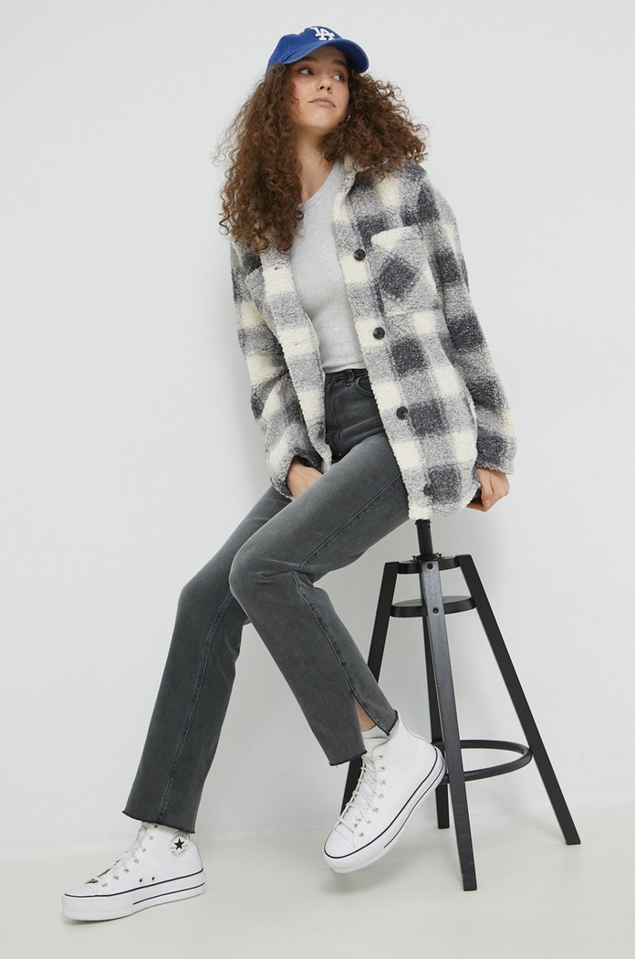 Abercrombie & Fitch top KI139.2652.112 szary AW22