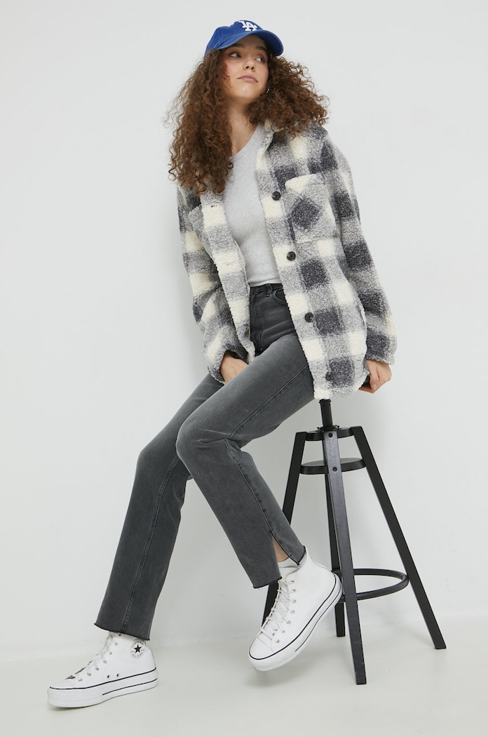Abercrombie & Fitch top KI139.2652.112 szary AW22