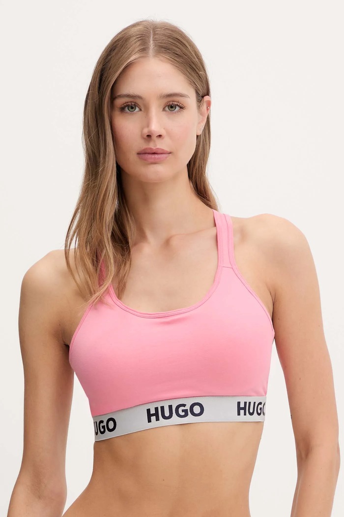 Бюстгальтер HUGO BRALETTE PADDED SPORTY LOGO легко ущільнена рожевий 50469628