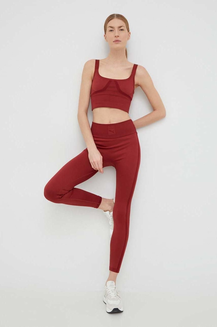 Sportovní podprsenka Puma x VOGUE měkké burgundské 536689