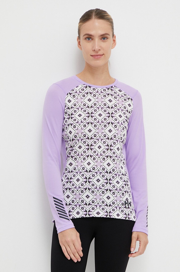 Helly Hansen longsleeve funkcyjny Lifa Active Graphic Planet friendly fioletowy 49401