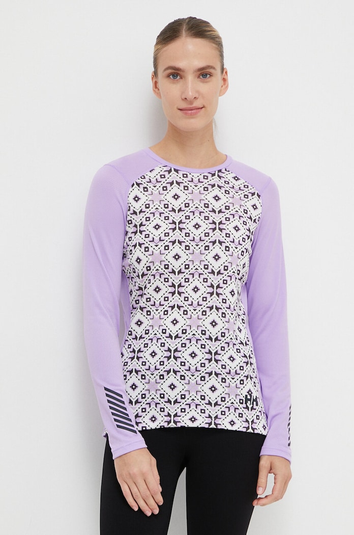 Helly Hansen longsleeve funkcyjny Lifa Active Graphic Planet friendly fioletowy 49401