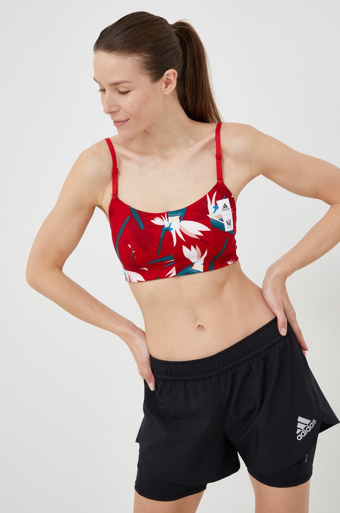 Jógová podprsenka adidas Performance Thebe Magugu Studio červená HM9256