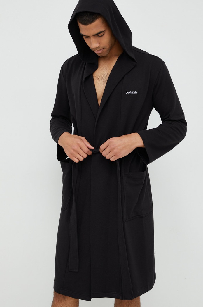 Calvin Klein Underwear halat tricotaj negru 000NM2377E.9BYY