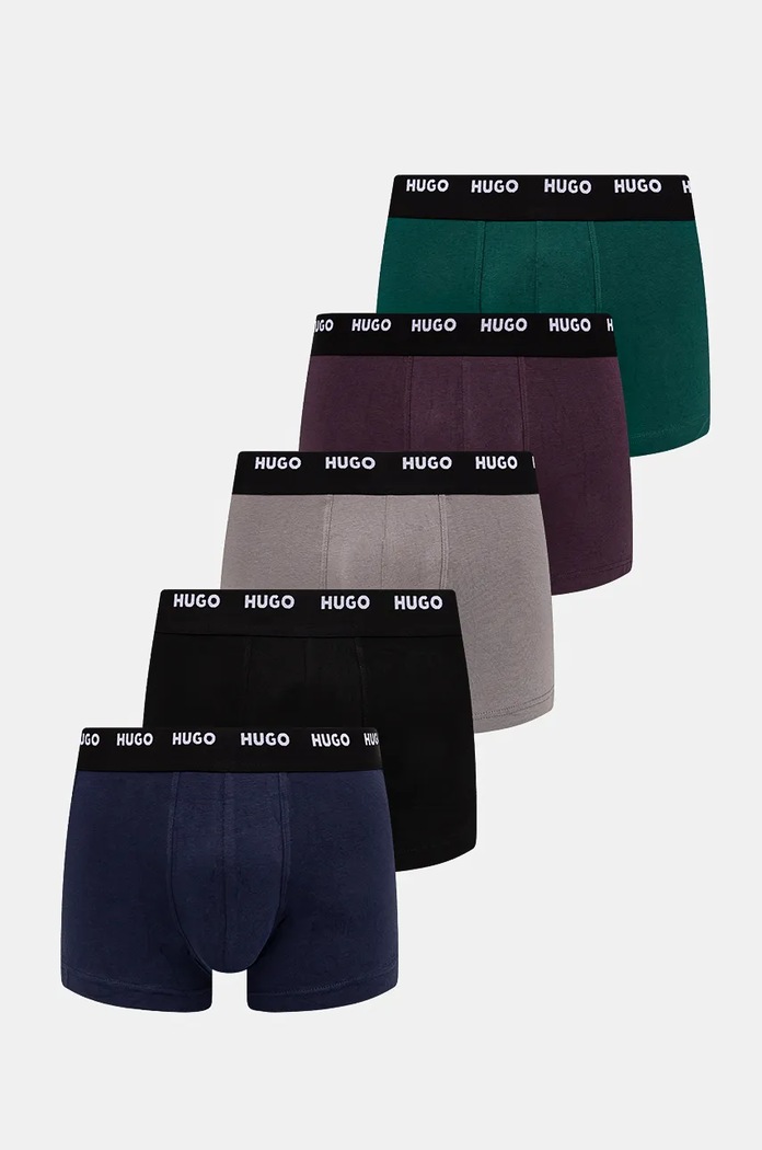 Boxerky HUGO 5-pack pletenina šedá 50479944