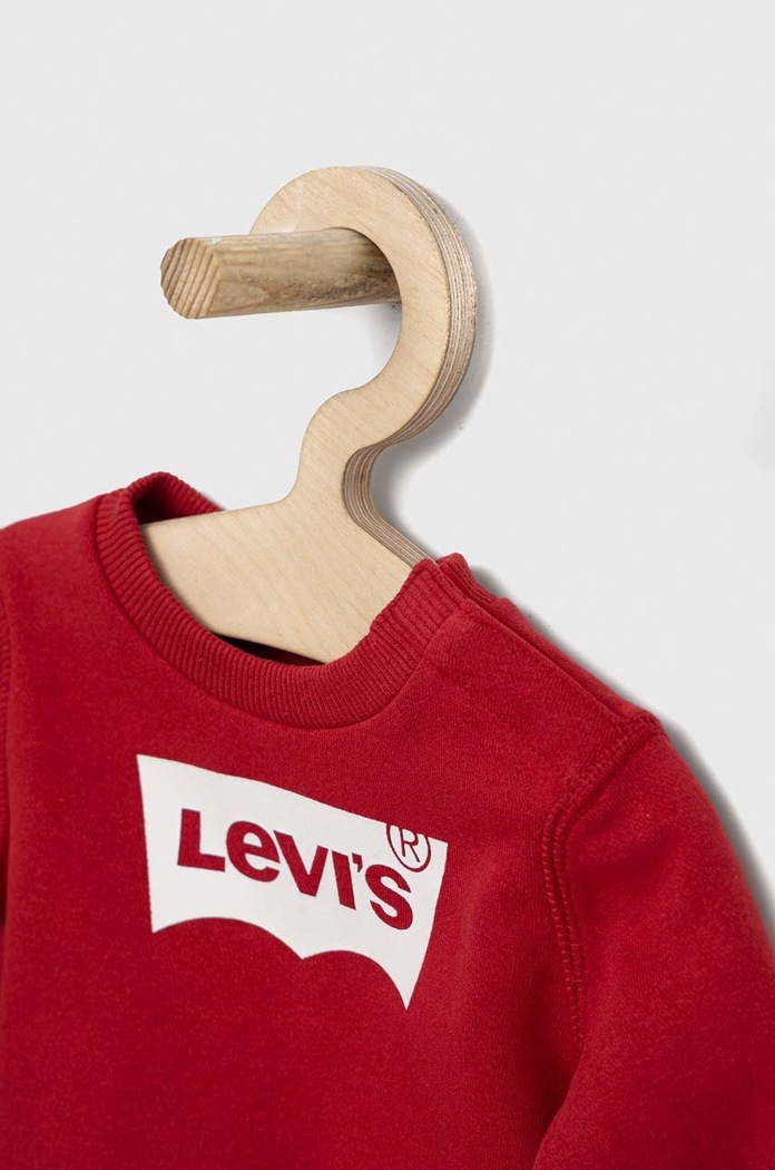 Băieți Levi's hanorac de bumbac pentru copii 6E9079. rosu