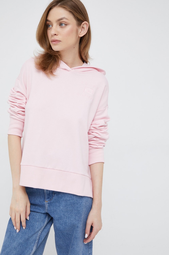 Tommy Hilfiger bluza bawełniana bawełna różowy WW0WW34701.9BYY