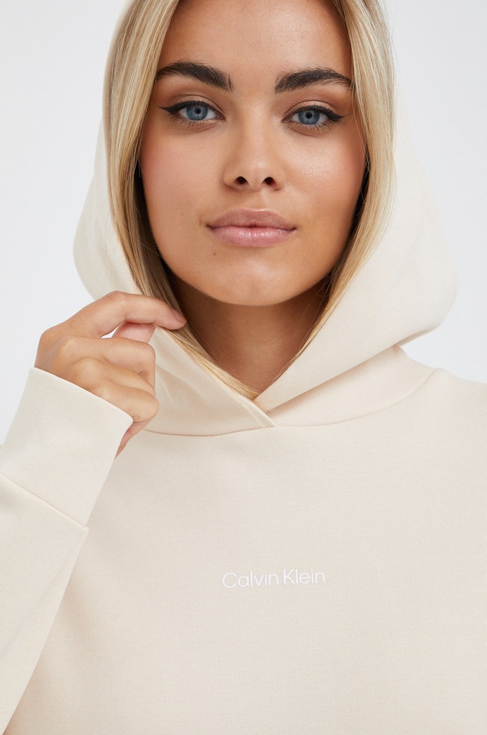 Mikina Calvin Klein s kapucí béžová K20K203868.9BYY