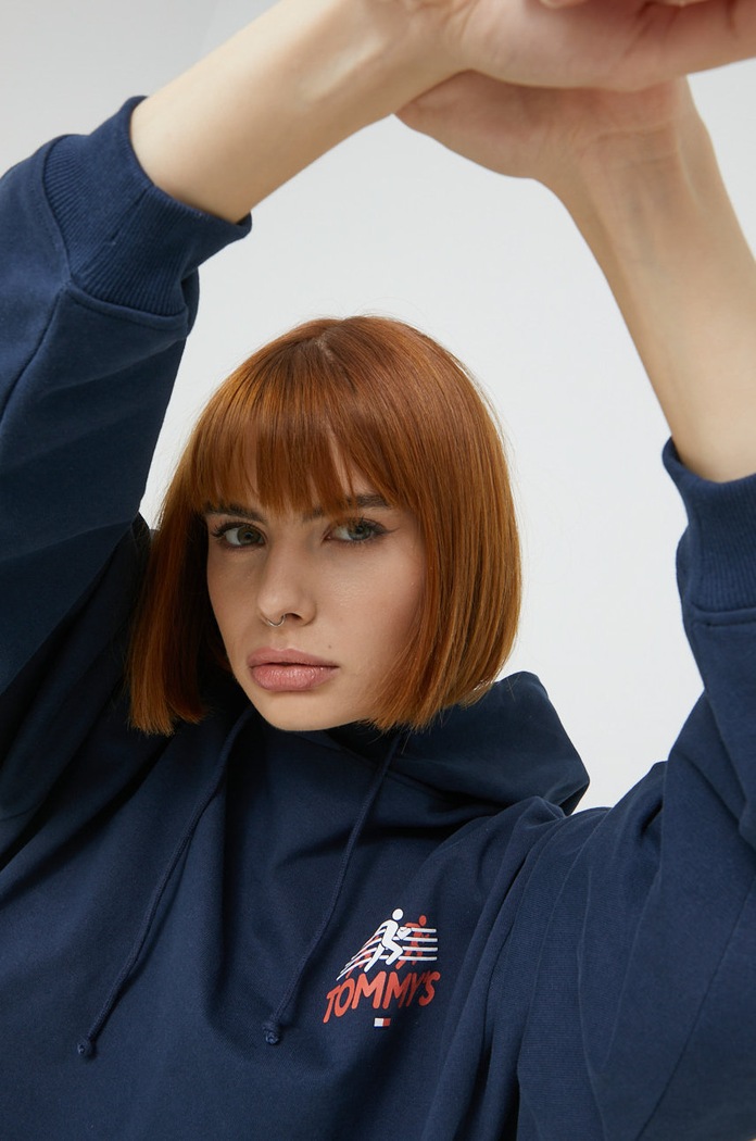 Tommy Jeans bluza bawełniana DW0DW13825.9BYY DW0DW13825.9BYY granatowy