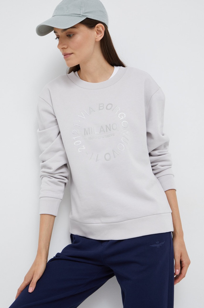Mikina Emporio Armani bez kapuce šedá 6L2M7D.2J49Z