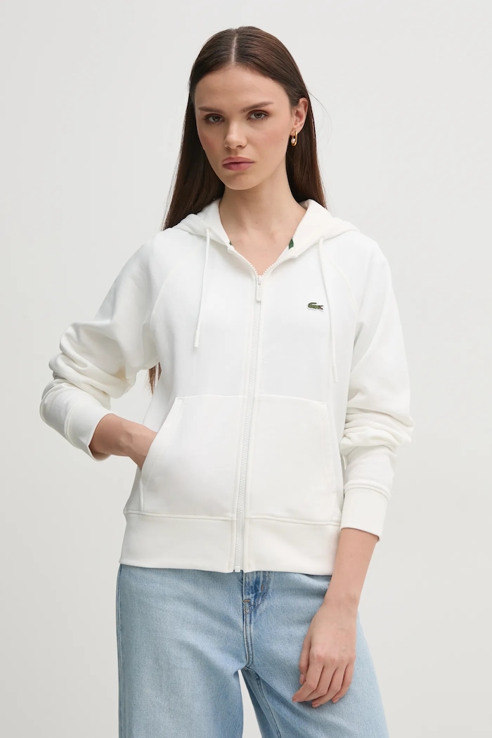 Μπλούζα Lacoste με κουκούλα λευκό SF9213