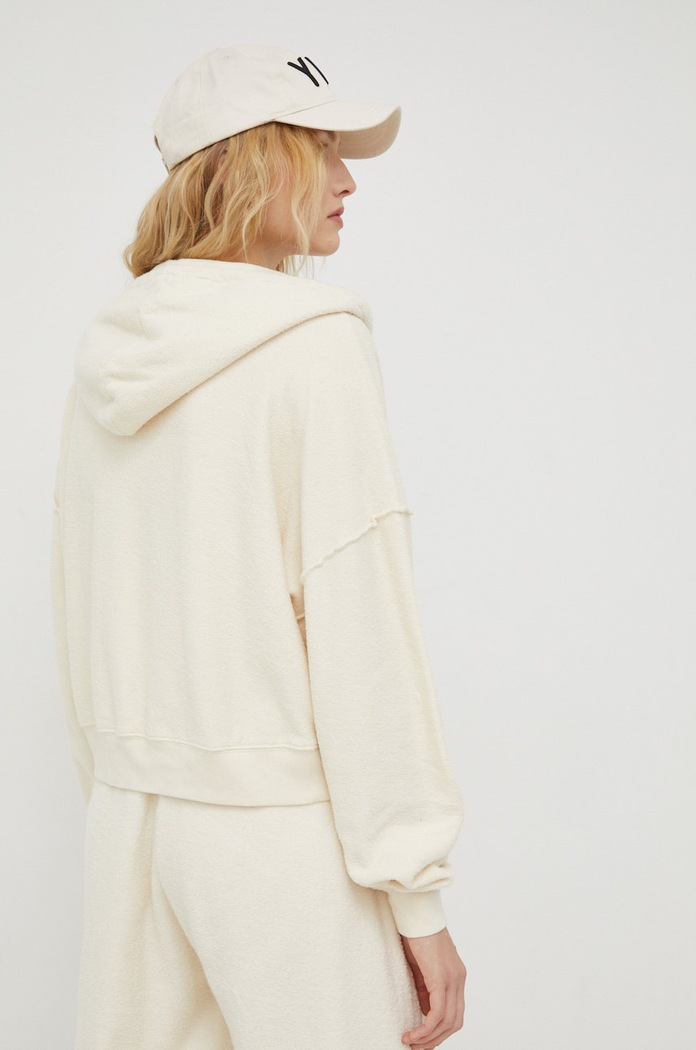 Oblečení Bavlněná mikina American Vintage SWEAT ZIPPE ML CAPUCHE BOBY03F béžová
