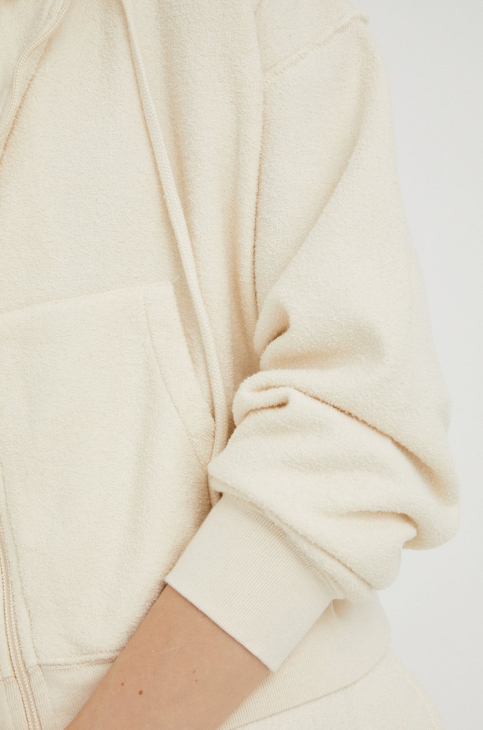 Bavlněná mikina American Vintage SWEAT ZIPPE ML CAPUCHE BOBY03F béžová