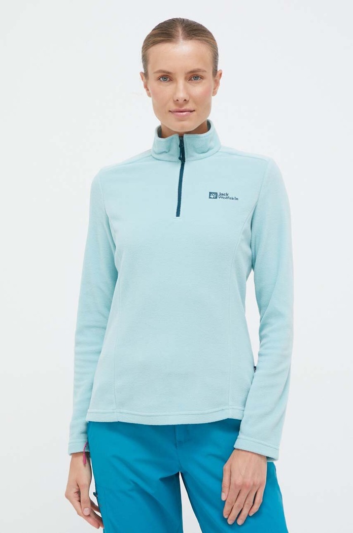 Sportovní mikina Jack Wolfskin Taunus bez kapuce tyrkysová 1709532