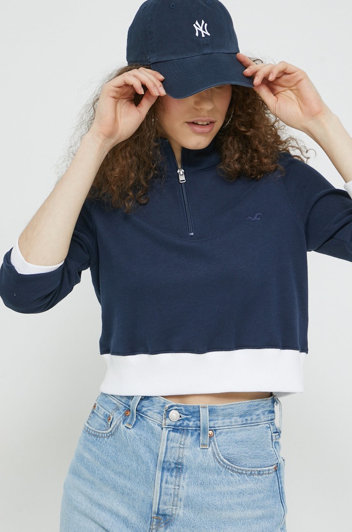 Dukserica Hollister Co. mornarsko plava KI352.2382.200