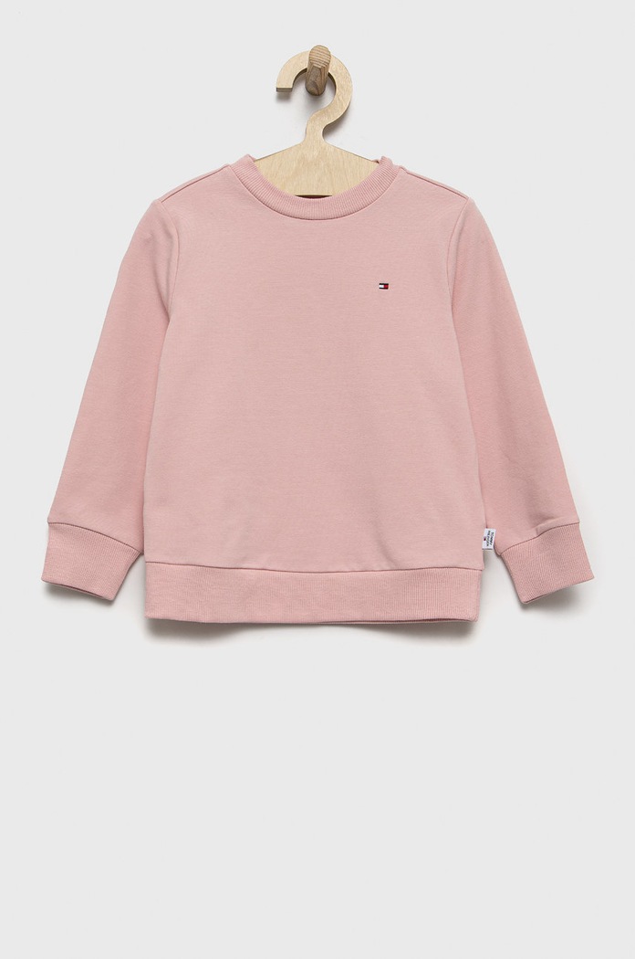 Detská mikina Tommy Hilfiger s elastanom ružová KS0KS00234.9BYY