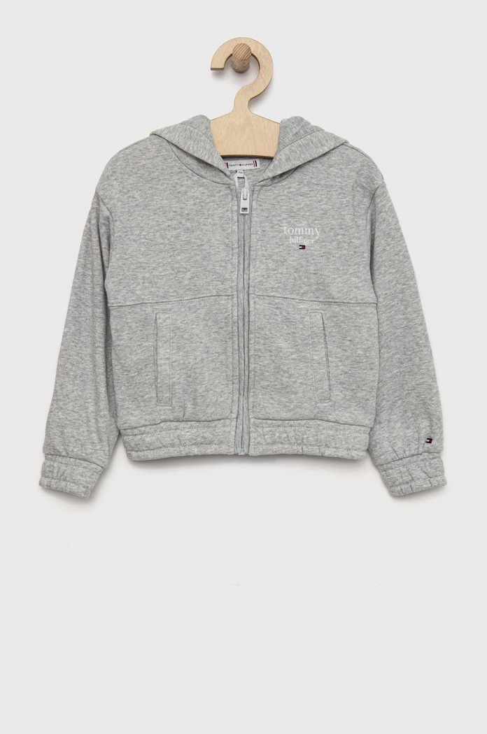 Dětská mikina Tommy Hilfiger s kapucí šedá KG0KG06951.9BYY