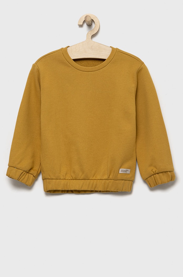 United Colors of Benetton bluza bawełniana dziecięca bawełna zielony 3QLAG104L.P