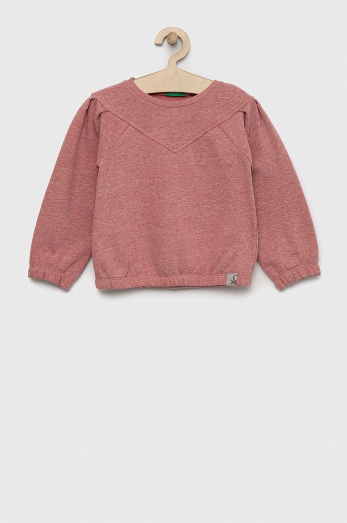 Dětská mikina United Colors of Benetton bez kapuce růžová 30HFG106H.P