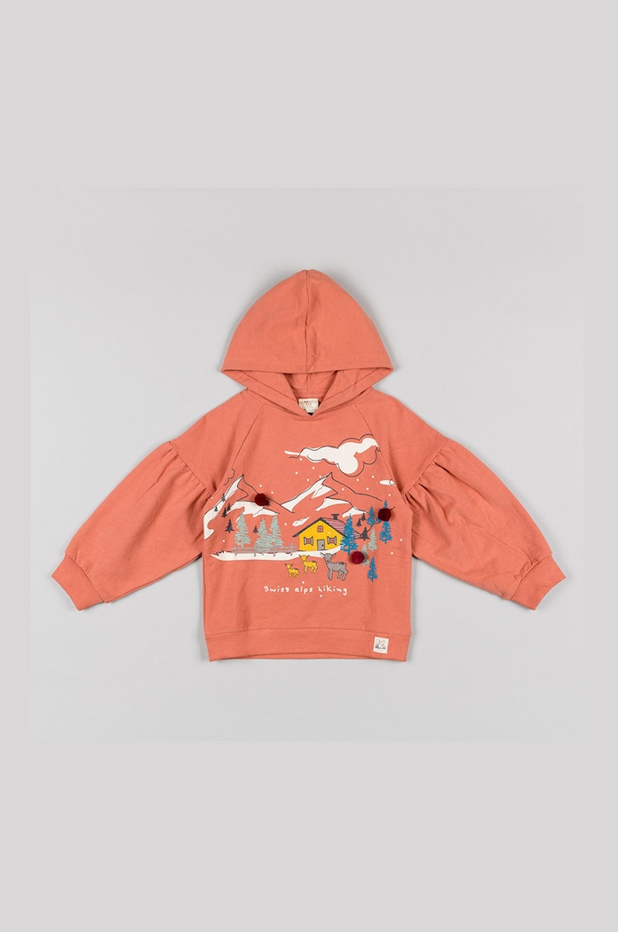 zippy bluza dziecięca z kapturem różowy 226.6941ZT