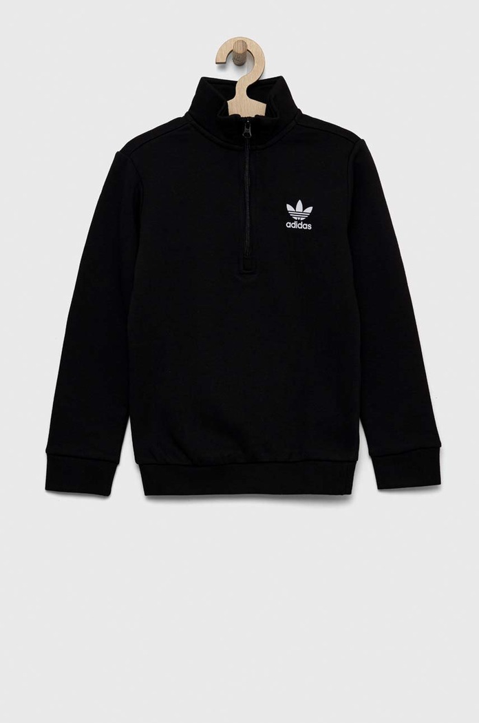 Детски суичър adidas Originals без качулка черен HK0336