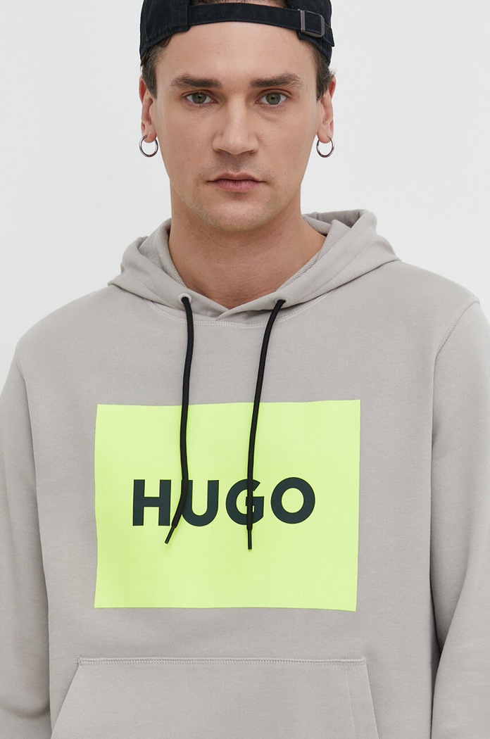 Bavlněná mikina HUGO béžová 50473168