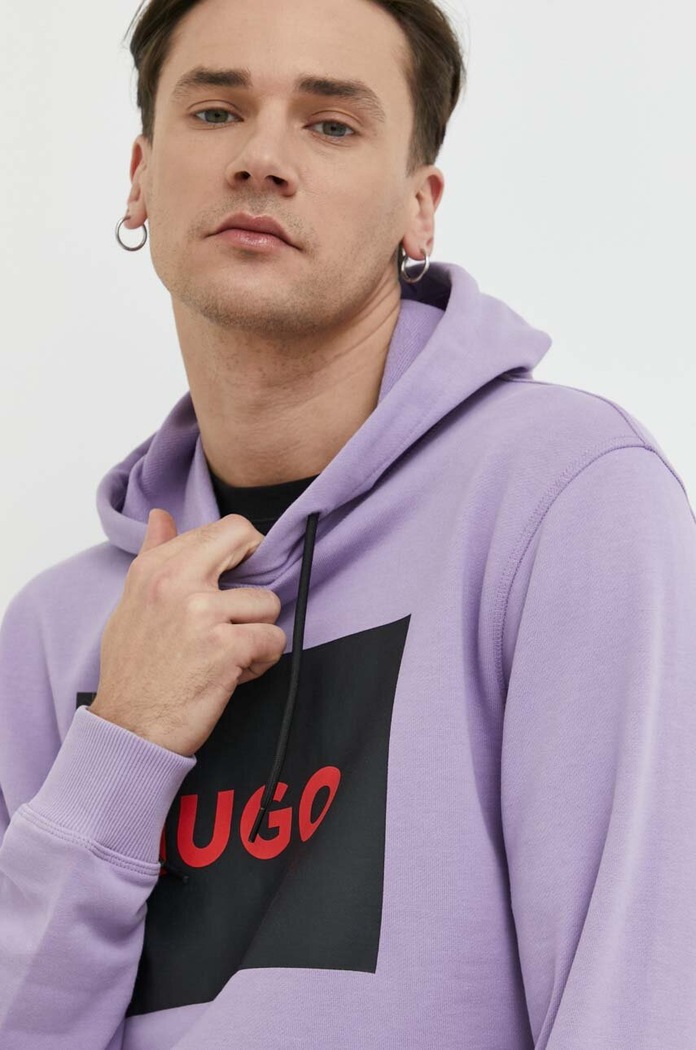 Hanorac de bumbac HUGO 50473168 violet