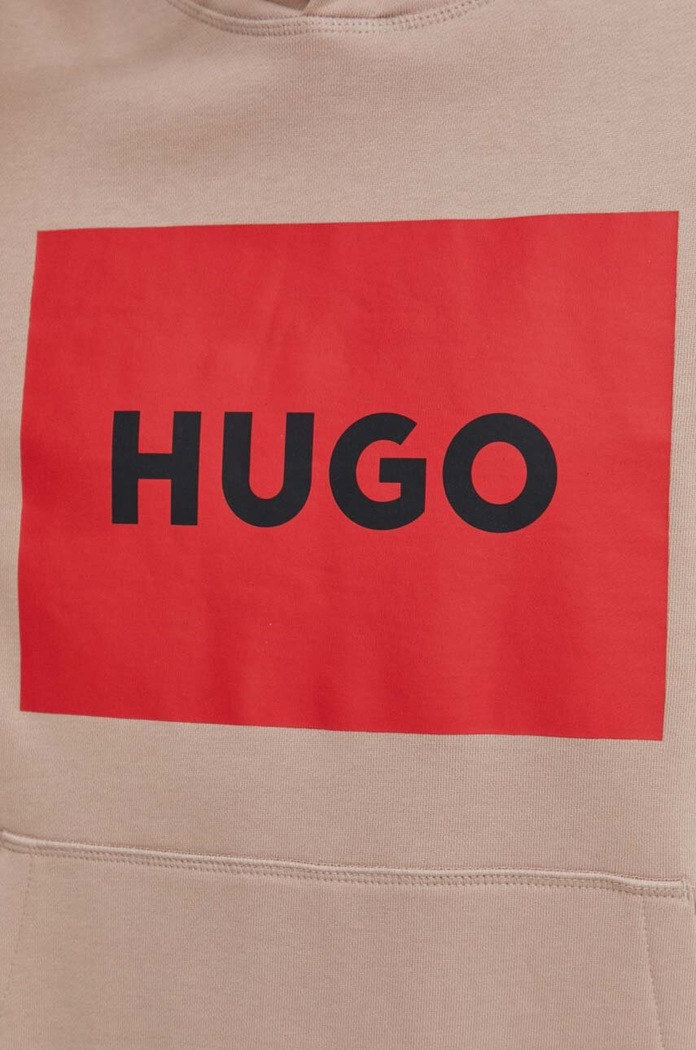 HUGO bluza bawełniana 50473168 beżowy