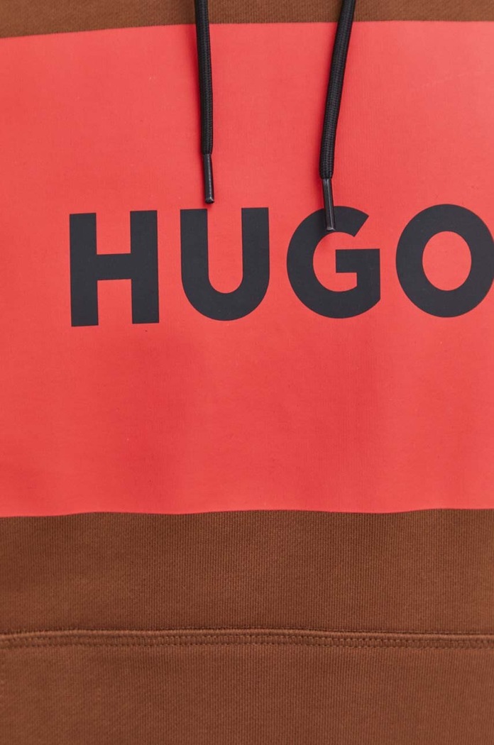 Pamučna dukserica HUGO 50473168 smeđa