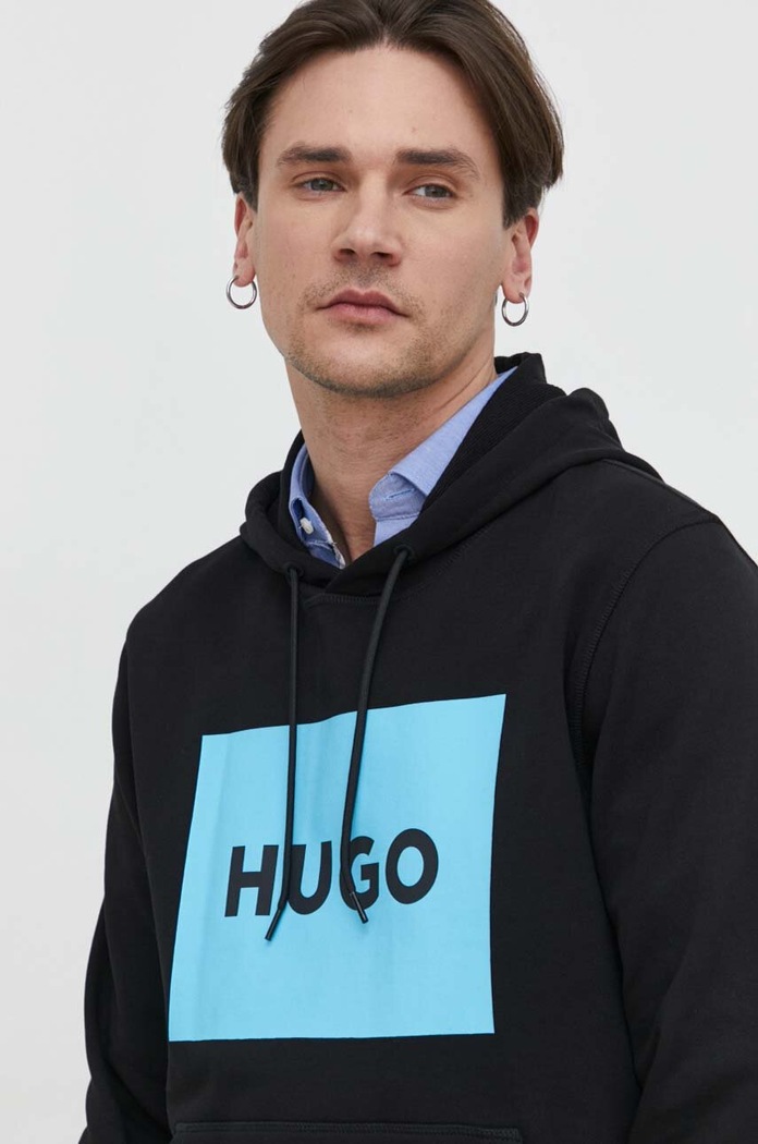 HUGO felpa in cotone nero 50473168