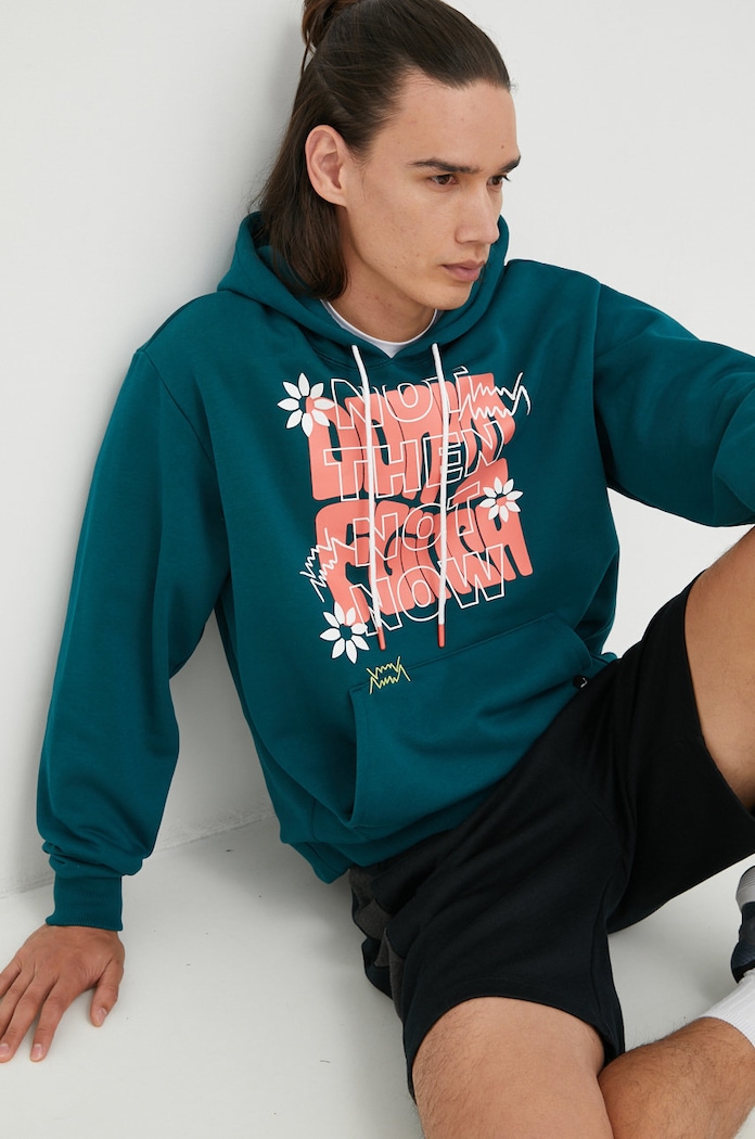 Puma bluza dresowa Run it Back z kapturem turkusowy 536468