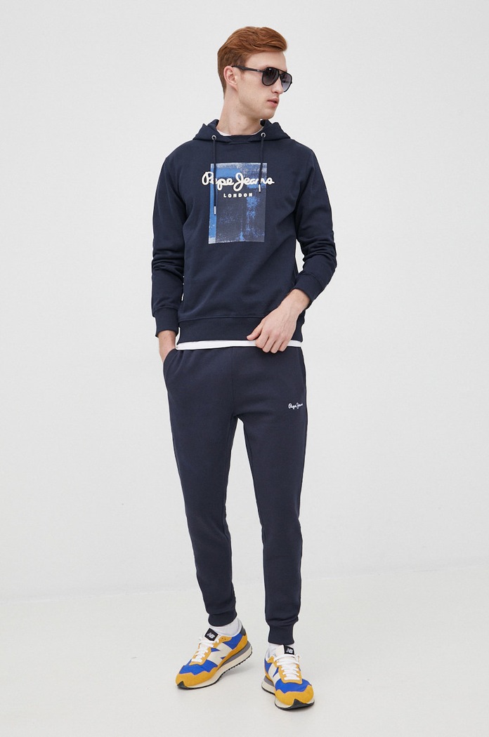 Bavlnená mikina Pepe Jeans PM582233.594 tmavomodrá AW22