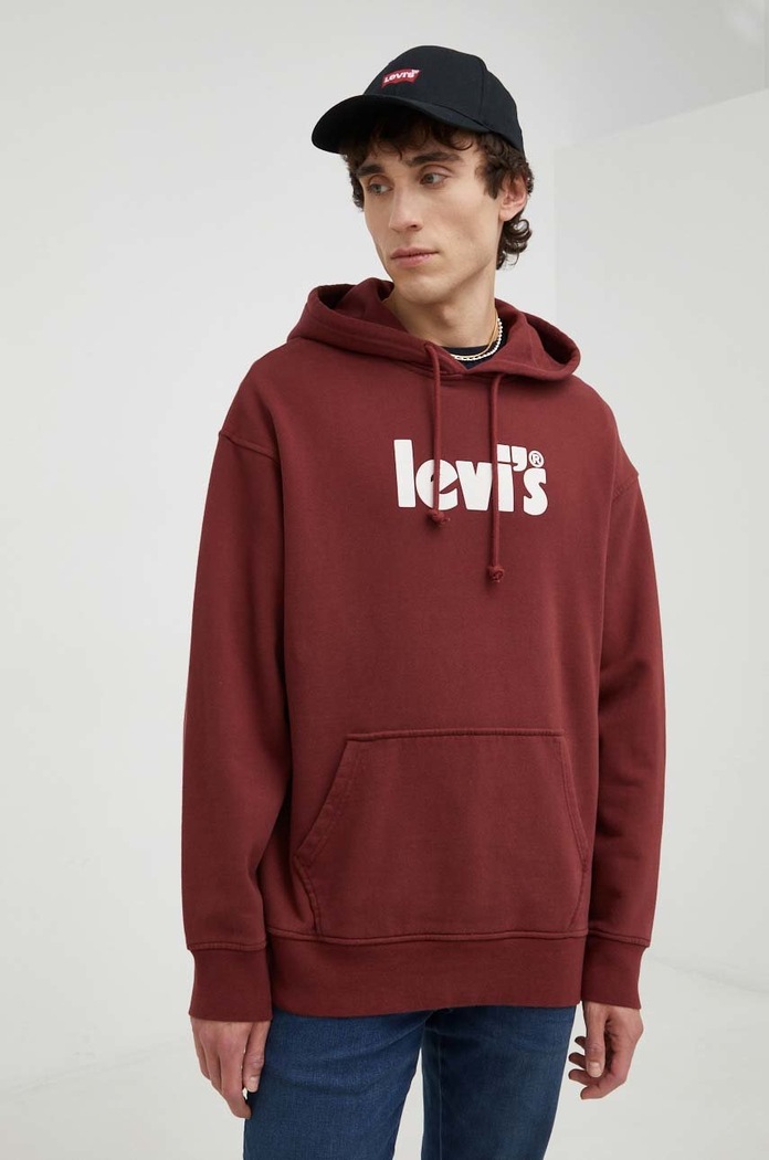 Levi's hanorac de bumbac print burgundia 38479.0110