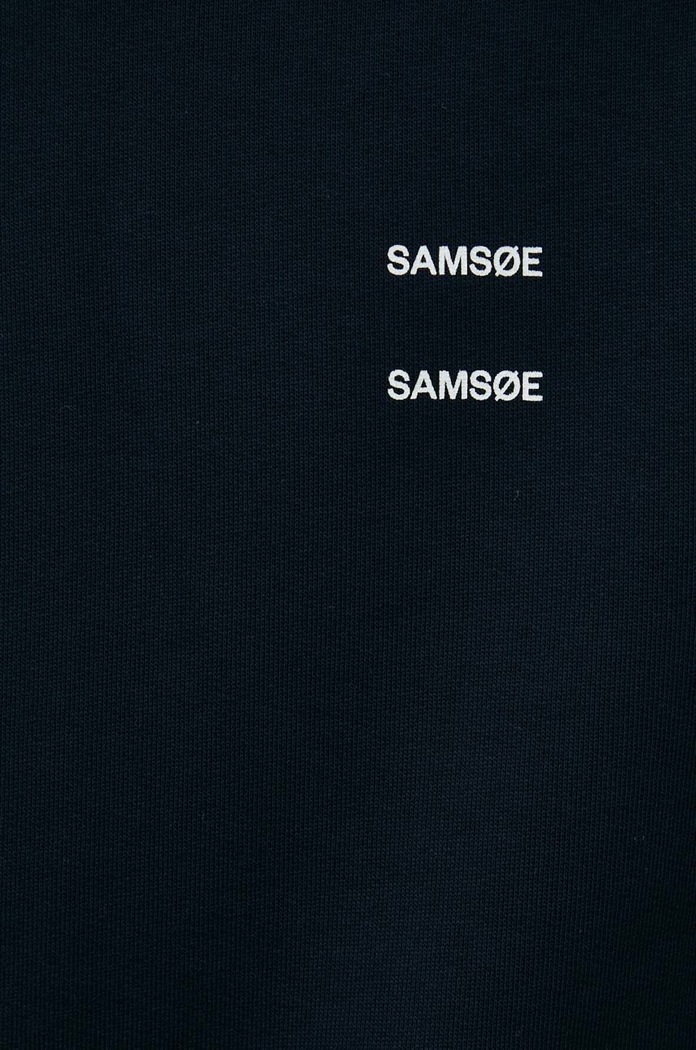 Samsoe Samsoe bluza bawełniana JOEL M22300127 granatowy