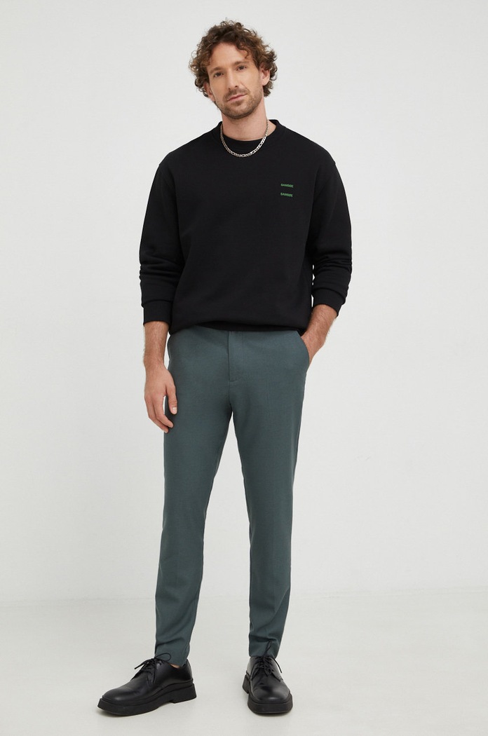 Samsoe Samsoe bluza bawełniana JOEL M22300127 czarny AW24