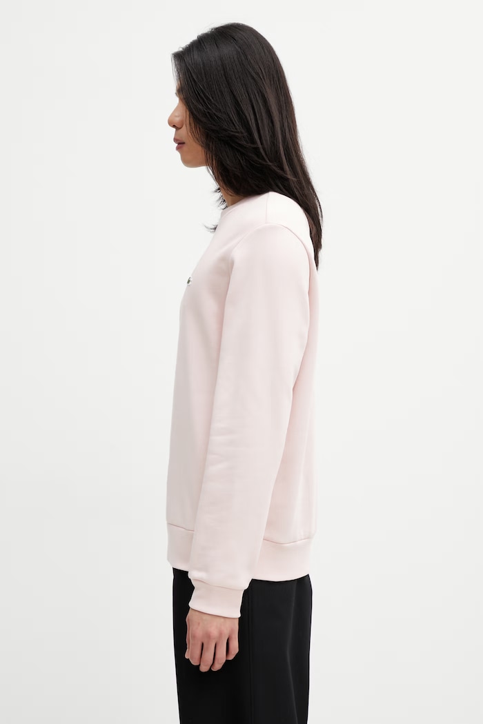 Lacoste pulover moški z bombažem SH9608 roza SS26
