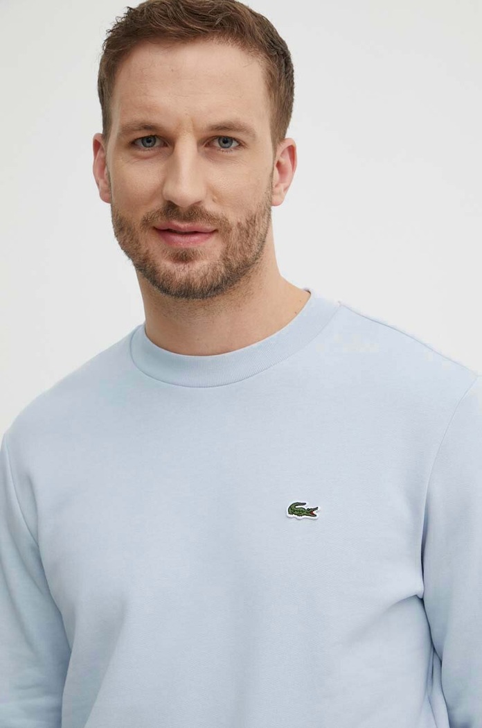 Lacoste bluza męska z bawełną niebieski SH9608