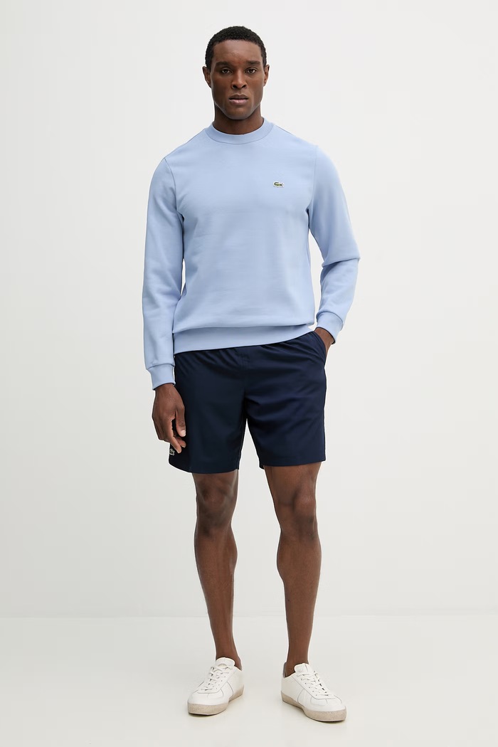 Lacoste pulover moški z bombažem SH9608 modra SS26