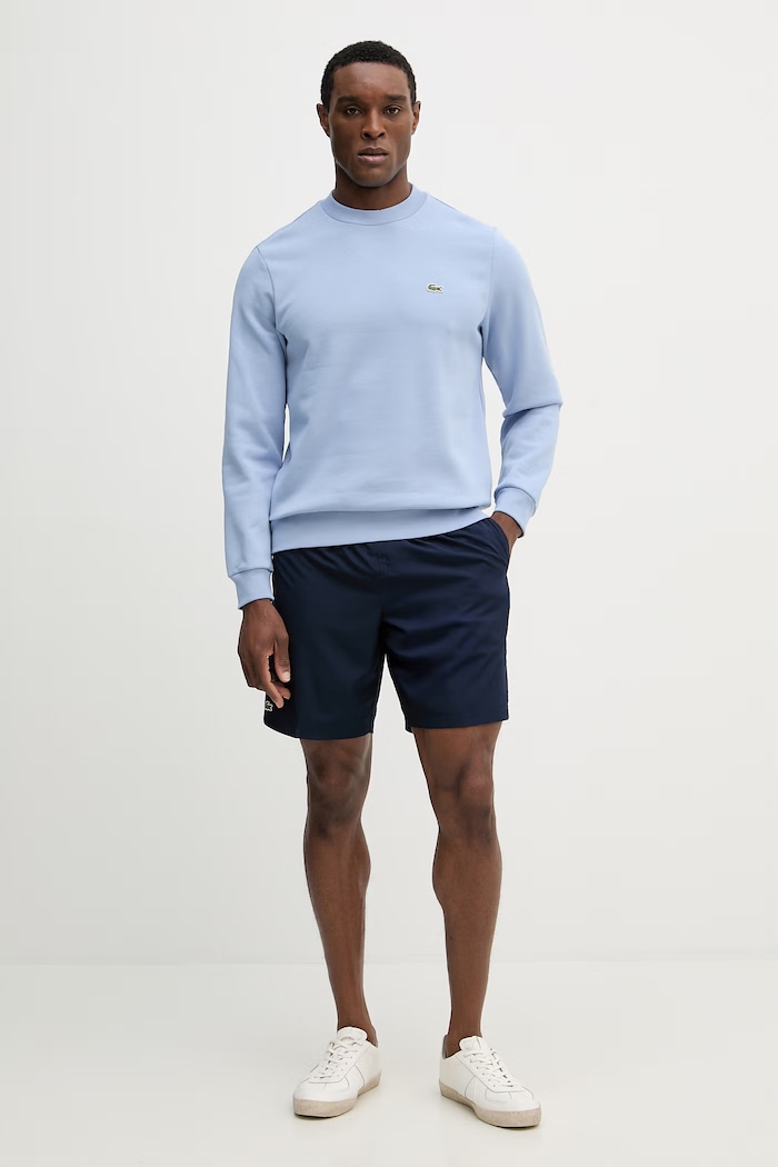 Lacoste pulover moški z bombažem SH9608 modra SS26